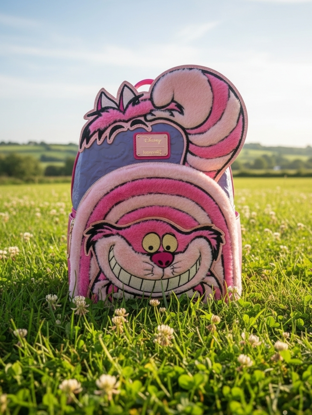 Loungefly Disney Alice in Wonderland Fuzzy Cheshire Cat Mini Backpack - BoxLunch